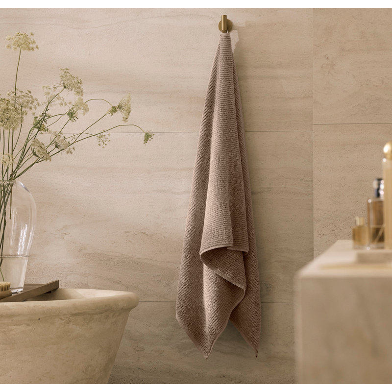 Turkish Ribbed Ribbed Bath Sheet, Walnut