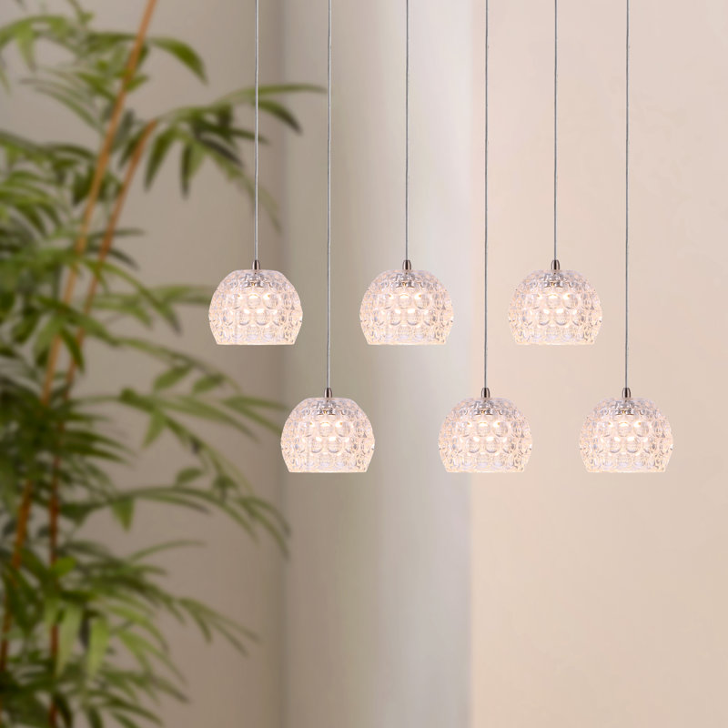 Luminaire suspendu en forme de dôme à DEL 6 lumières Bristow