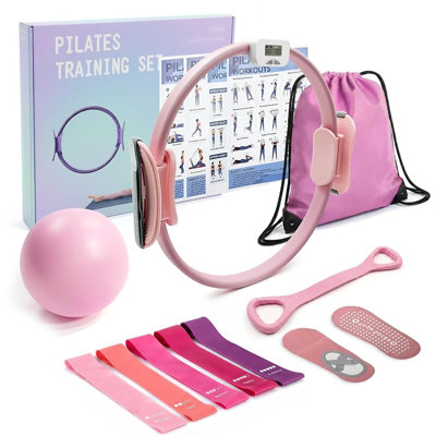 MaxU Pilates Ring and Bar Set, Pink