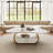 41.7" Gold Coffee Table With Abstract Shaped Design, Faux Marble Stainless Steel Base Coffee Table With Storage-761458185