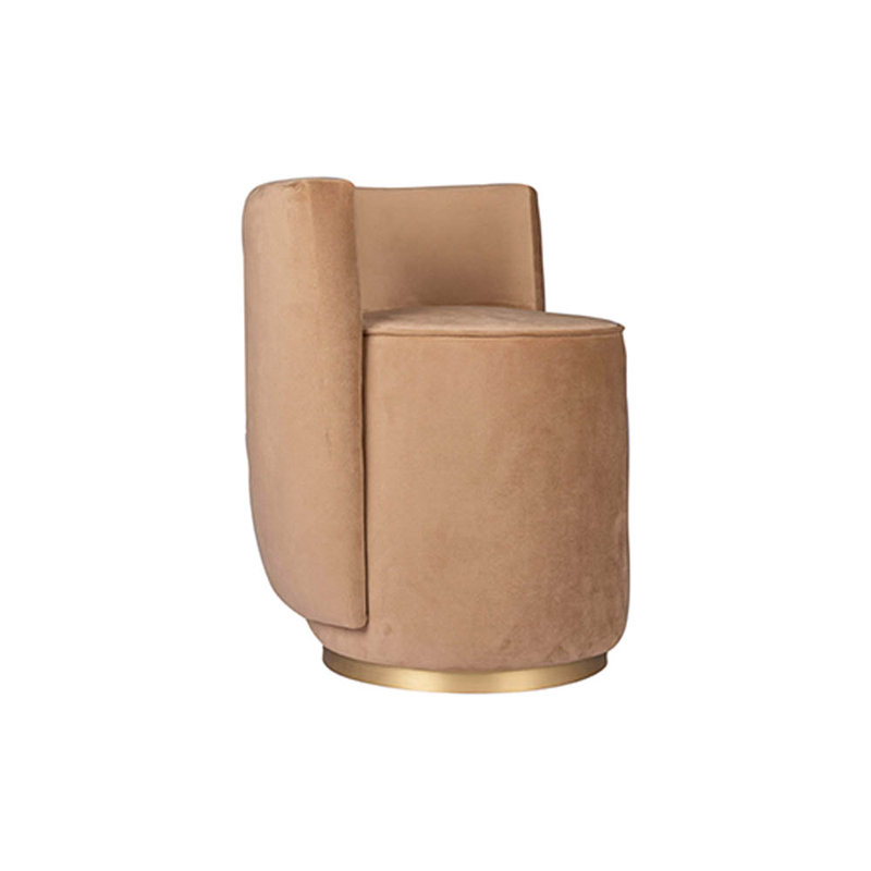 Allieanna Velvet Round Solid Colour Pouffe Ottoman