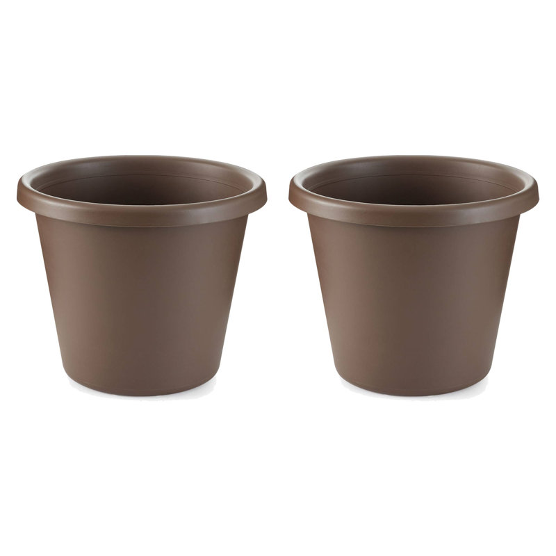 Yailen Pot Planter, Brown, 11" H X 14" W X 14" D