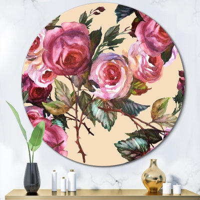 Roses rétro - peinture sans cadre
