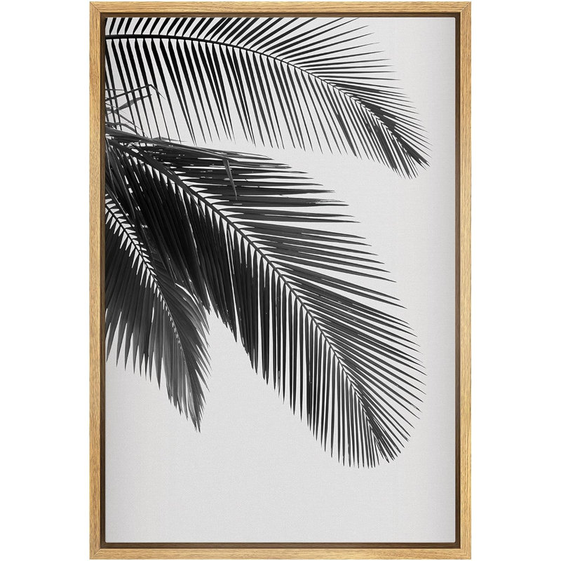 Minimal Botanical Palm Leaf Trio, H 36 po x l 24 po x P 1,5 po, Naturel