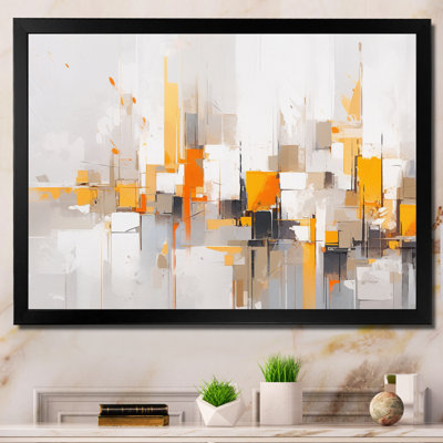 «Gray Yellow Symmetometric Abstract», reproduction sur toile