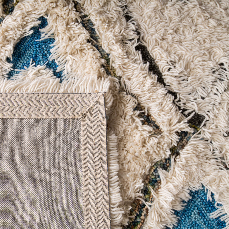 Powell Shag Hand Tufted Wool Southwestern Rug, Runner 2'3" x 8'
