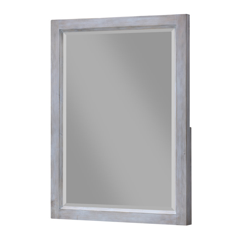 Atze - Rectangular Dresser Mirror - Distressed White Finish