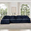 Canapé modulaire en chenille bleu à quatre places Comfy