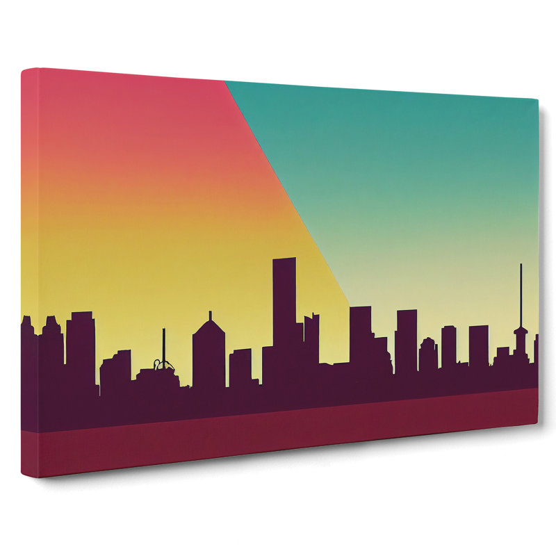 Serene Skyscraper Skyline - Wrapped Canvas, 35cm H x 50cm W x 3cm D