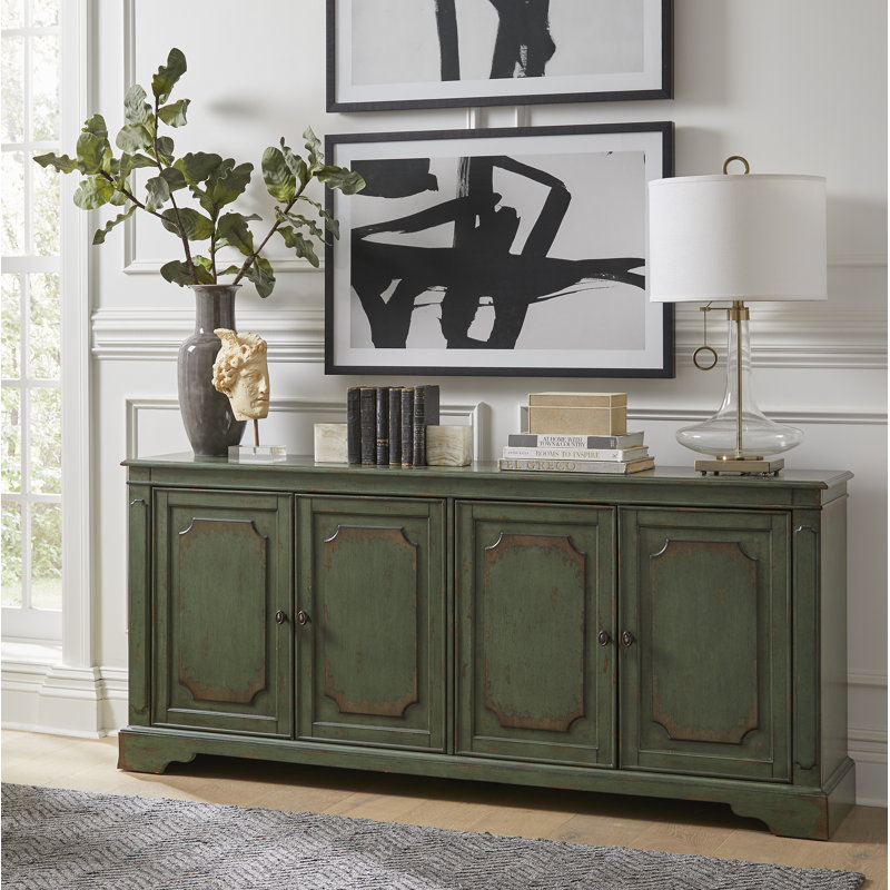 Daisetta 65'' Media Console, Green, 32"H x 80"W x 16"D