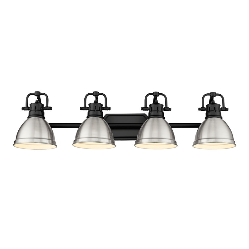Éclairage pour salle de bain 4 lumières Calico, Étain, Noir mat