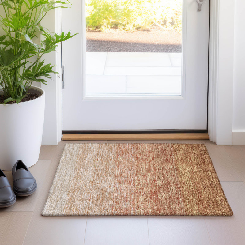 Premium Machine Washable Prisco Paprika Rug, Rectangle 1'8" x 2'6"