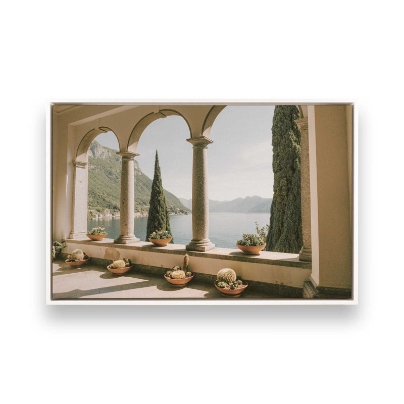 Tranquil Arches Stretched Canvas Print, 24" x 36", 8.75" H x 12.75" W x 1.75" D, Opaque White Floater Framed, 1
