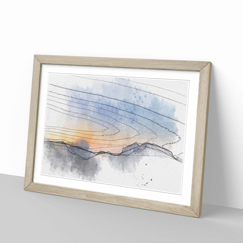 Mountain Range in Spain in Abstract - Picture Frame Graphic Art Print, Oak Framed, 62cm H x 87cm W x 2cm D