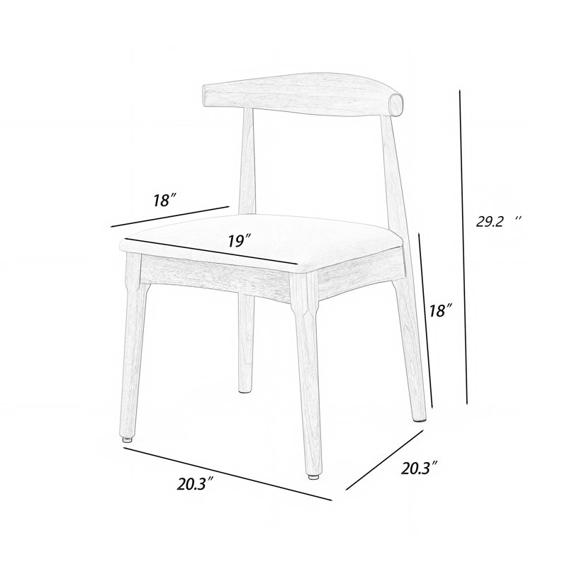 Ensemble de 4 chaises de salle à manger en bois massif, chaises d'appoint rembourrées, 4 pièces en bois véritable avec coussin