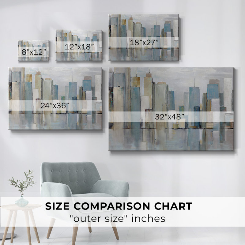 City Reflections-Gallery Wrapped Canvas, 18" H x 27" W