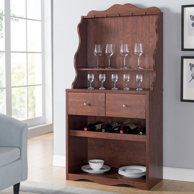 Étagère de boulanger standard en bois 31,5 po avec rangement pour bouteilles de vin
