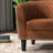 Alverstone 27.95" Wide American Traditional Faux Leather Barrel Chair with Ottoman-1001166522