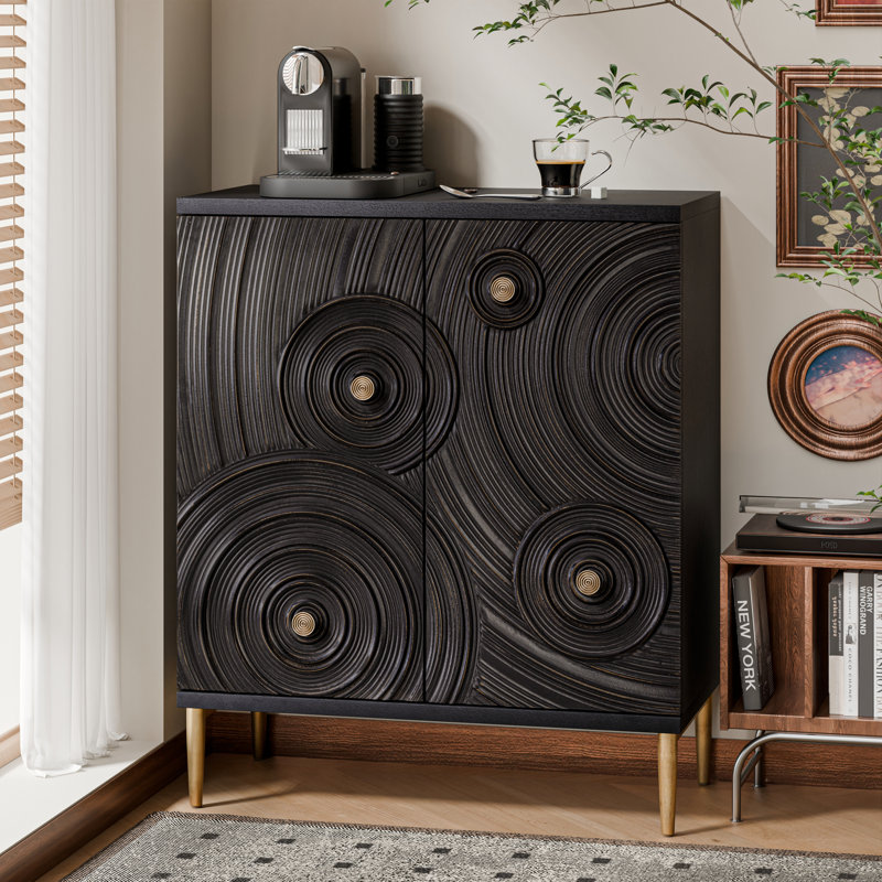 Armoire de rangement Bahtie Farmhouse Boho, Noir