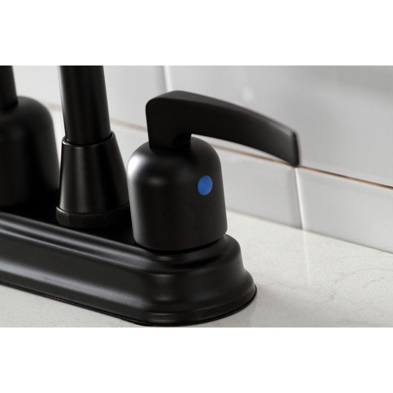 Kingston Brass Centurion Two-Handle 2-Hole Deck Mount Bar Faucet, Matte Black