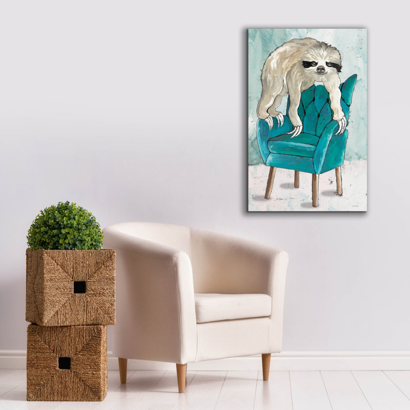 Toile épique Graffiti «Chill Sloth 2» par Cindy Jacobs, 26 po x 40 po