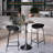 Travis 24" Square Bar Height Table With MDF Top And Stainless Steel Pedestal Base - Dining Table For Modern Home And Kitchen-235228638-235228636