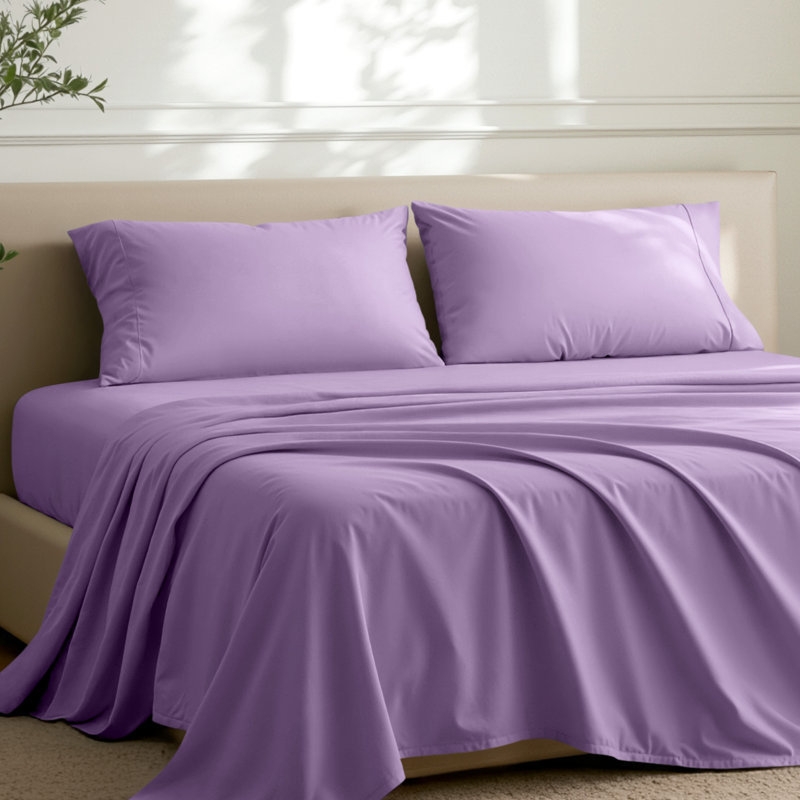 Microfiber Pillowcase Set Envelope Closure, Lavender, Standard Pillow Case
