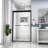 48"Wx 76"H Semi-Frameless Double Sliding Shower Door-111645350