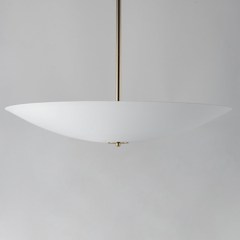 Vesta 1 - Light LED Pendant, French Gold, Matte White, 4.75" H x 23.5" W x 23.5" D
