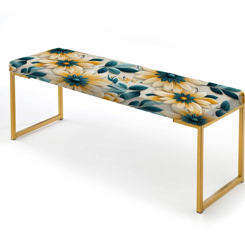 Banc de jardin zen jaune et bleu