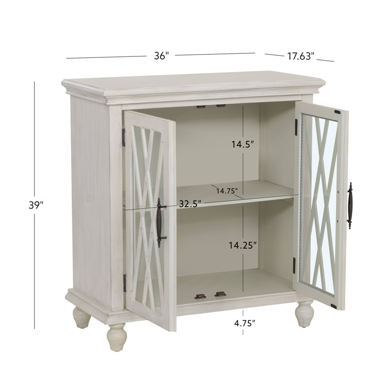 Kelcey 2 Door Cabinet Grey, Off White
