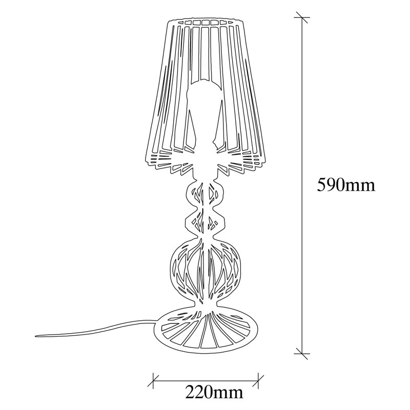 Lampe de table noire 23,23 "Akram