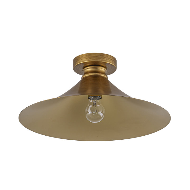 Cone Semi-Flush Mount in Brushed Gold