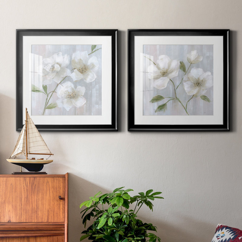 Garden Dreams I - ensemble de 2 reproductions de cadres photo, H 17,5 po x l 35 po x P 1,5 po, Noir
