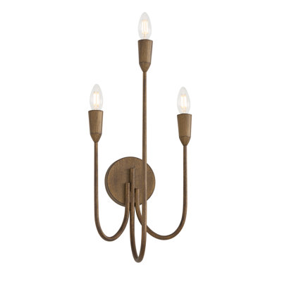 10.25" W x 21" H 3-Light Candle Sconce in Mystic Bronze