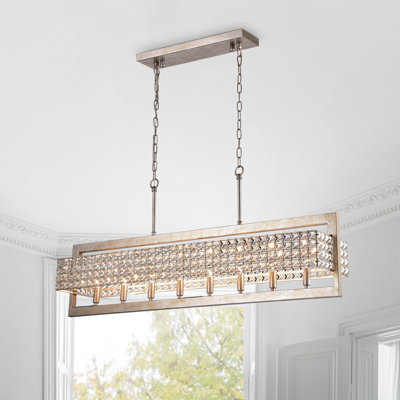 Lustre perlé rectangulaire 8 lumières pour salle à manger / salon Basana, Basira