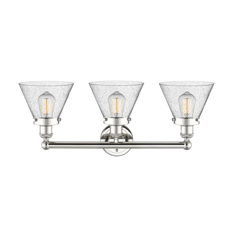 Éclairage pour meuble-lavabo à intensité variable 3 lumières Aritzy, Nickel poli, Bullé