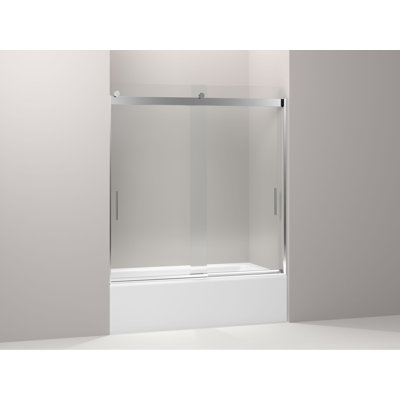 Levity 59.63" H Bypass Semi-Frameless Tub Door with CleanCoat® Technology