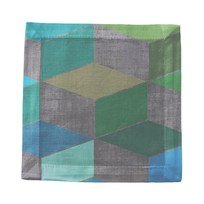 Modern Steps Cotton Sateen Cocktail Napkins, Spring