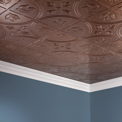 24.375'' L x 48.375'' W Textured Vinyl Glue Up Ceiling Tile