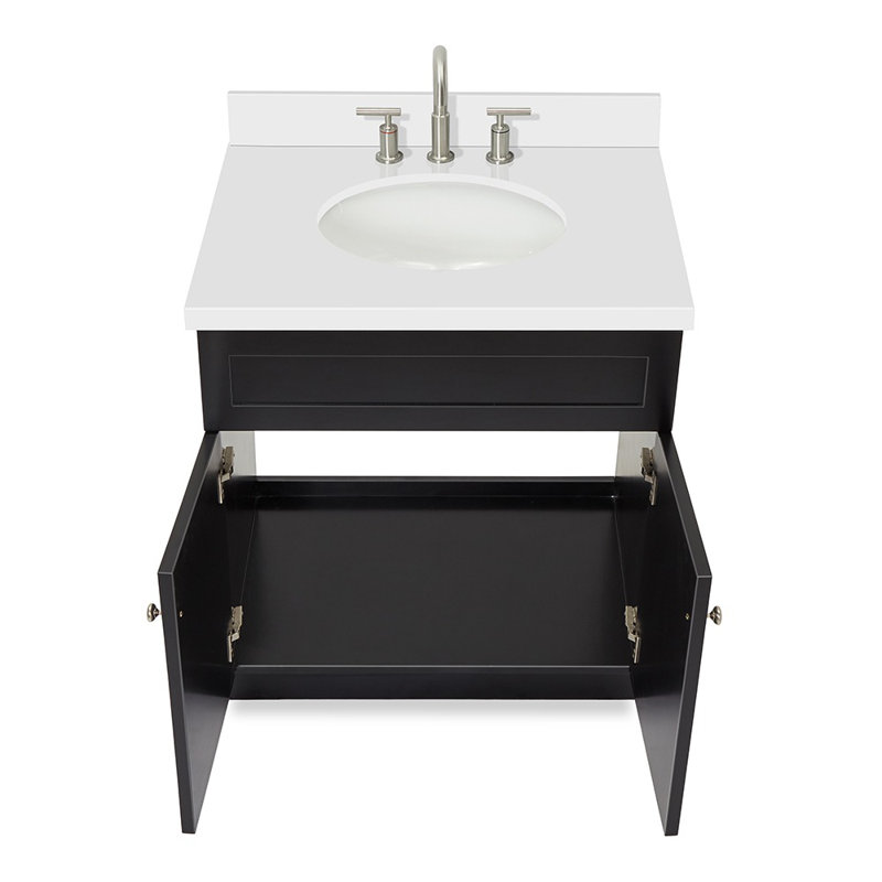 Ensemble de meuble-lavabo simple 31 po avec miroir Abell, Noir