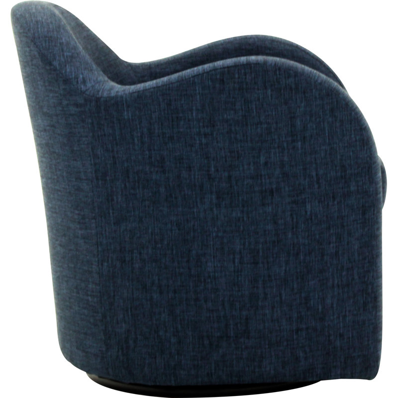 Fauteuil pivotant l 30,5 po Brada, Tissu performance natté bleu marine Jitterbug