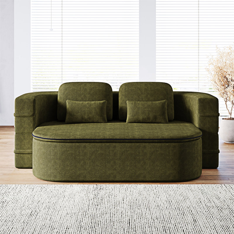 Convertible Sleeper Sofa Bed, Green