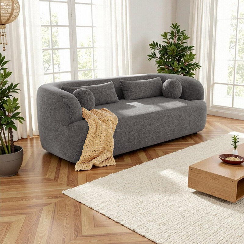 Canapé 86 po Chenille Boneless, Gris
