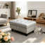 Tabouret de repose-pieds gris rectangulaire en similicuir 33,5 po x 22 po x 17 po-1222865495