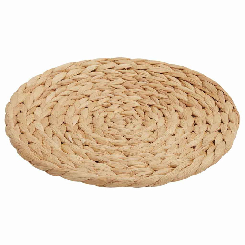  Round Woven Placemats 10 Pcs Natural Water Hyacinth Dining Table Decor