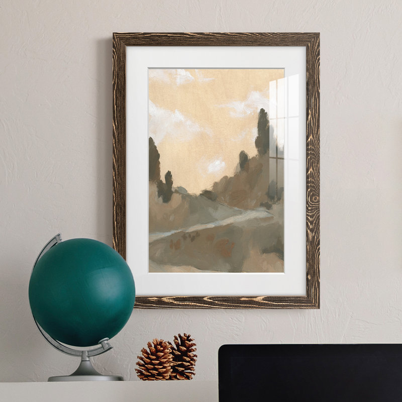 Hillside Walking Path V - Peinture encadrée, H 31,5 po x l 23,5 po x P 1 po, Cadre gris foncé