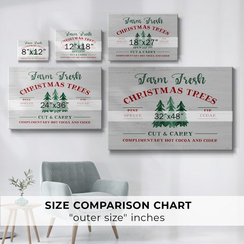 «Farm Fresh Christmas Trees», toile tendue avec châssis, H 12 po x l 18 po