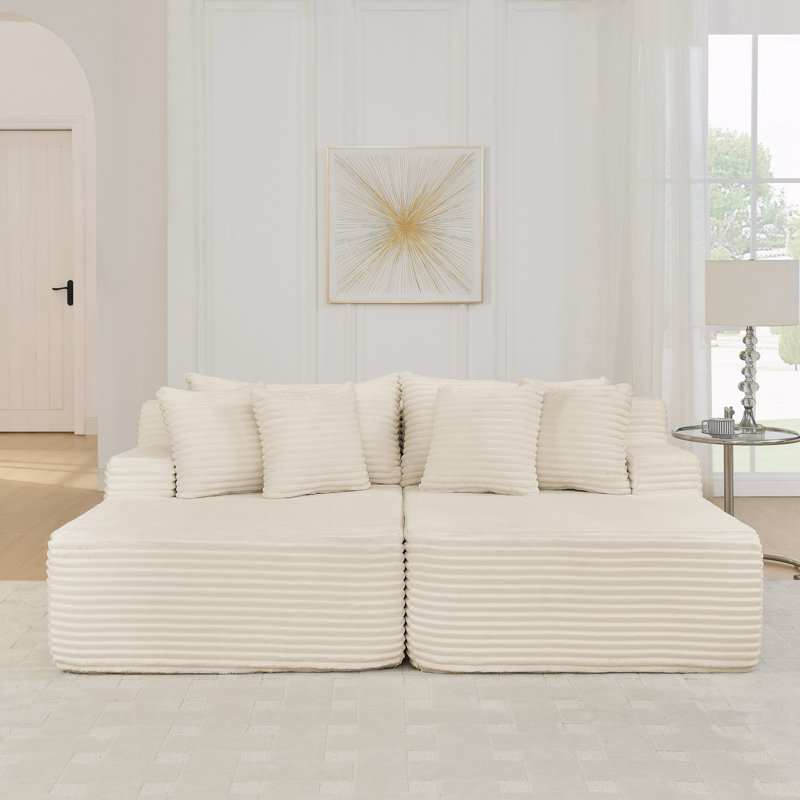Méridienne à deux places, Beige