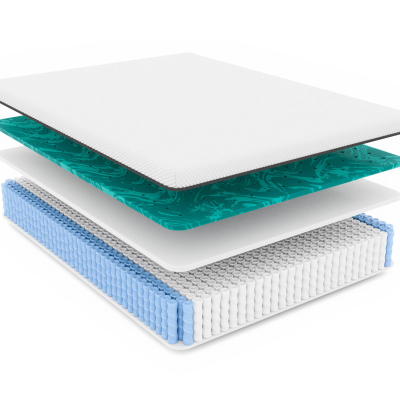 Lit simple en cuivre avec cascade froide 12 po, repos serein moyen, blanc, 74,62 po x 37,66 po 12,33 po, relief 62,15 po, 74,62 po 37,66 12,33 po,